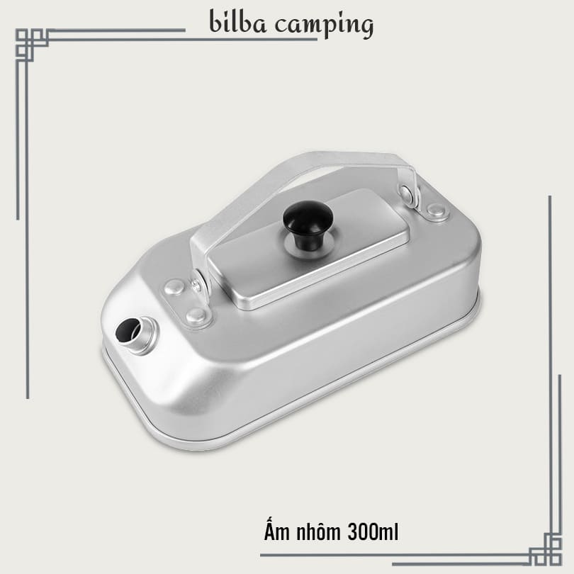 ấm nhôm đun nước 300ml dùng đi du lịch dã ngoại cắm trại ngoài trời 